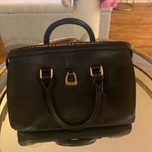 Burberry Black Leather Bag with Gold Details
